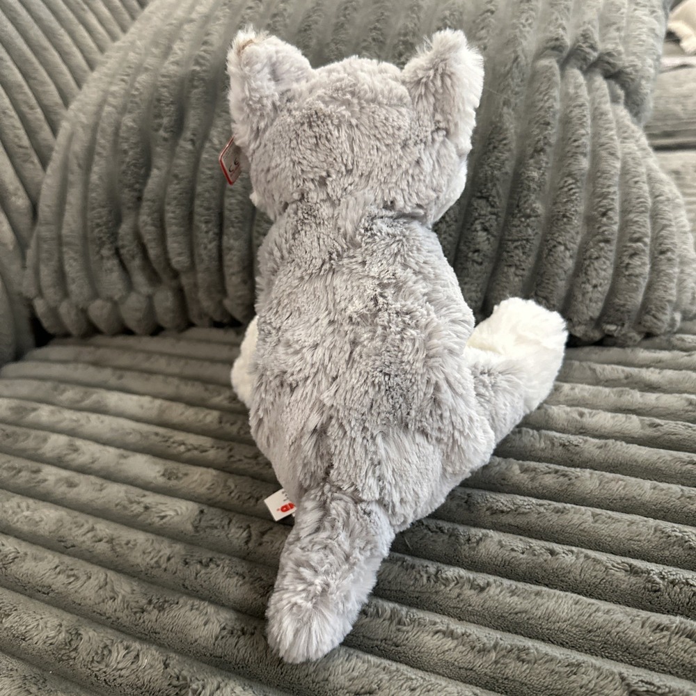 Gund Fair Isle Arctic Dog Fluffy Husky Plush Stuffed Puppy Animal White Gray NWT - Picture 14 of 16